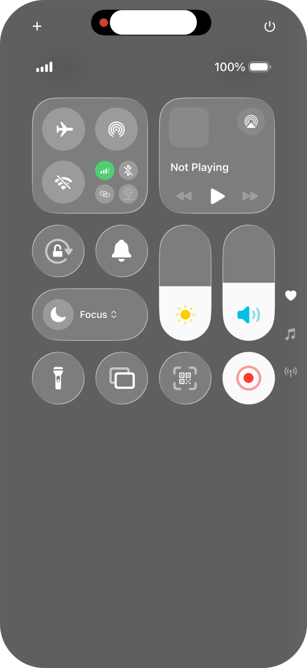 Press the screen recording icon to stop the recording.