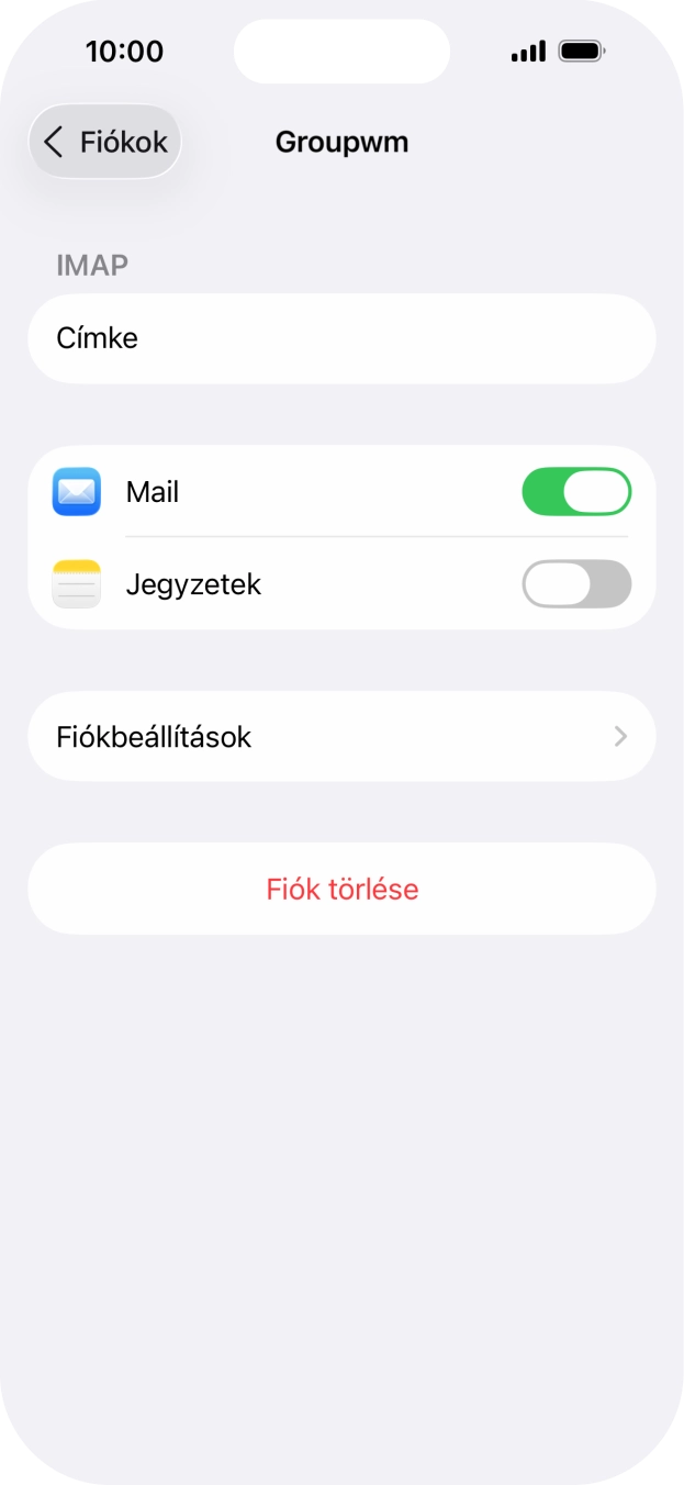 Válaszd a Fiókbeállítások lehetőséget.