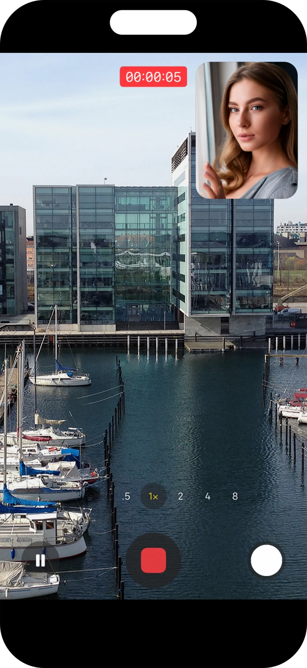 Press the stop icon to stop the recording.