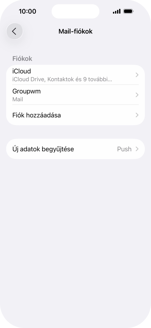 Kattints az imént létrehozott e-mail-fiók nevére.