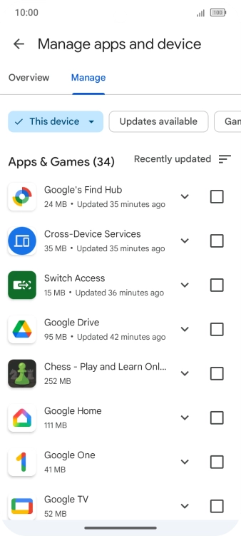 Press the required app.