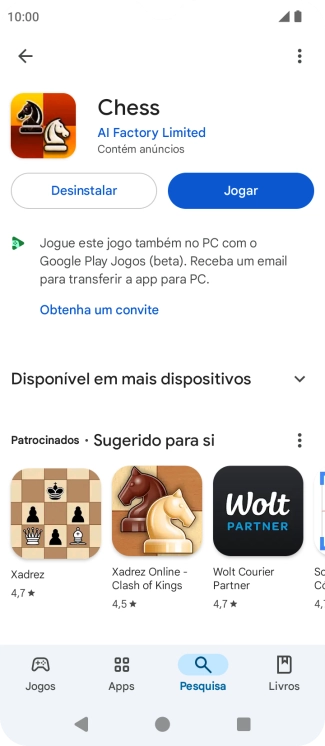 Prima a tecla de início para terminar e voltar ao ecrã inicial.