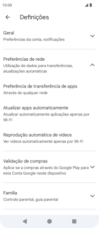 Prima Atualizar apps automaticamente.