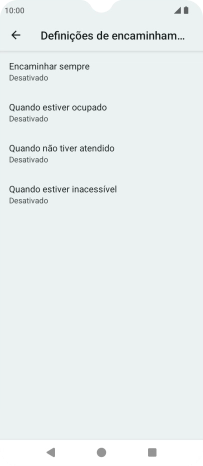 Prima o tipo de desvio pretendido.