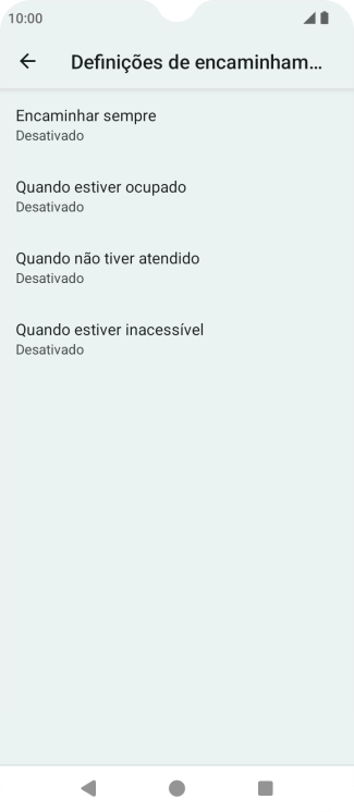 Prima o tipo de desvio pretendido.