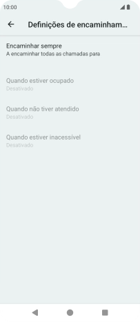 Prima o tipo de desvio pretendido.