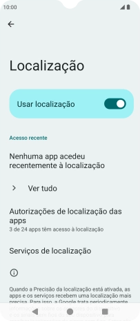 Prima Autorizações de localização das apps.