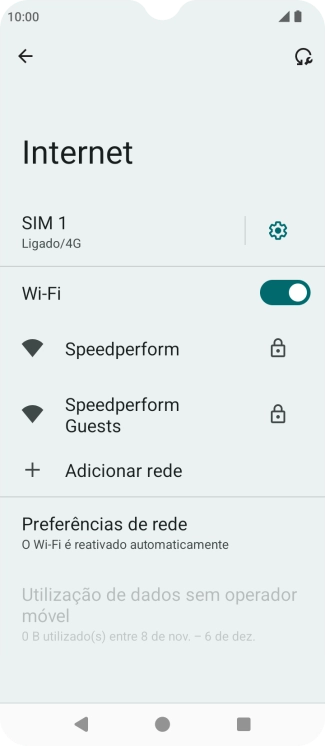 Prima a rede Wi-Fi pretendida.