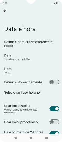 Prima Definir a hora automaticamente.