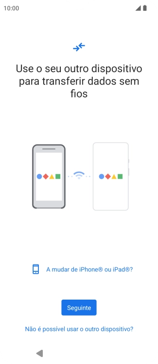 Siga as indicações no ecrã para transferir conteúdo de outro telefone.