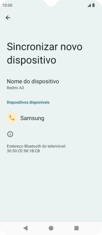 Prima o dispositivo Bluetooth pretendido e siga as indicações no ecrã para emparelhar o dispositivo pretendido com o telefone.