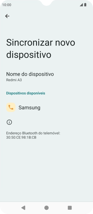 Prima o dispositivo Bluetooth pretendido e siga as indicações no ecrã para emparelhar o dispositivo pretendido com o telefone.