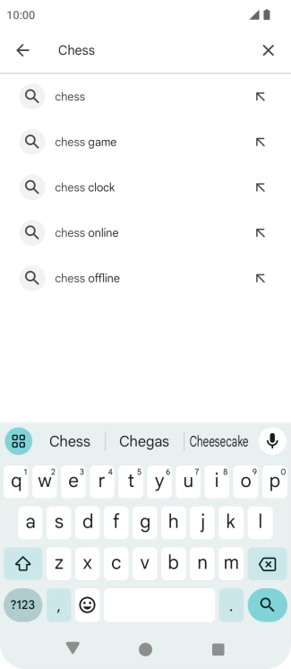 Introduza o nome ou categoria da app pretendida e prima o ícone para pesquisar.