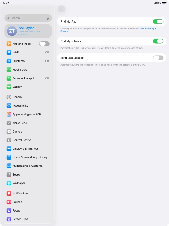 Press the indicator next to 