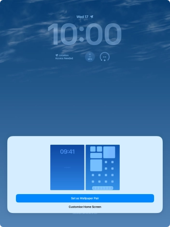 To use the same colour theme on the home screen, press Set as Wallpaper Pair.