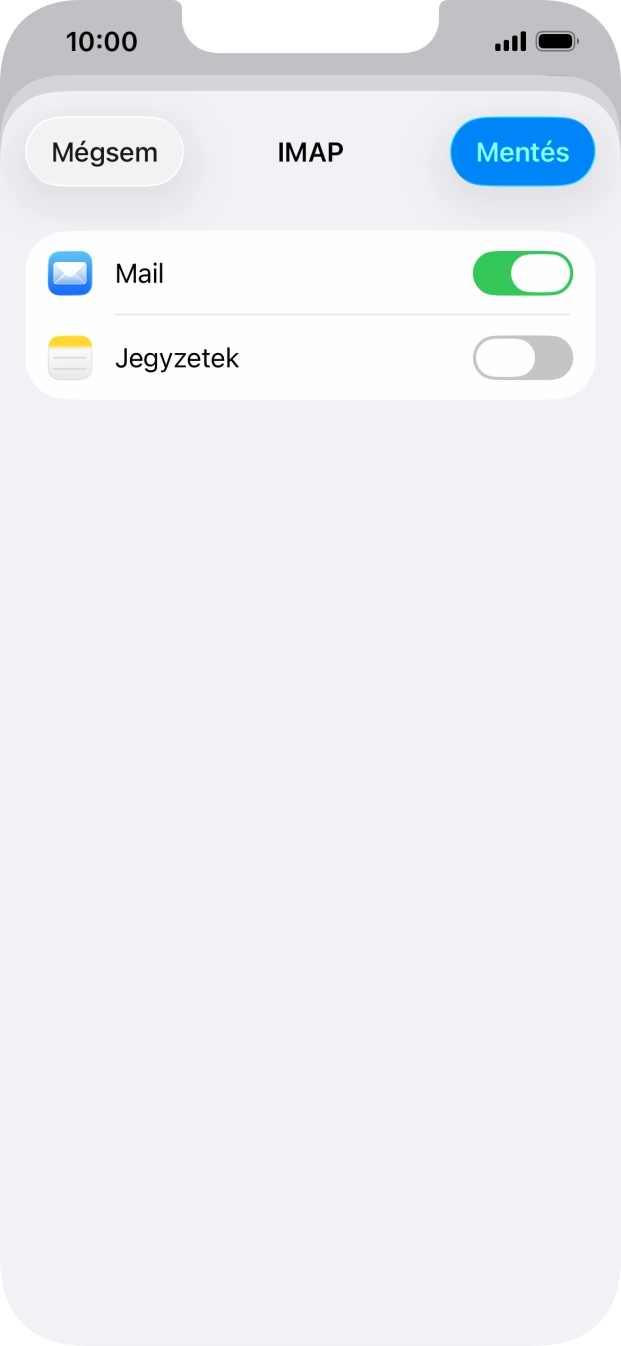 Válaszd a Mentés lehetőséget. Beállította a rendszer az e-mail-fiókodat. Amennyiben további beállításokat kívánsz alkalmazni a bejövő és kimenő szerverhez, az alábbi lépésekkel folytasd.