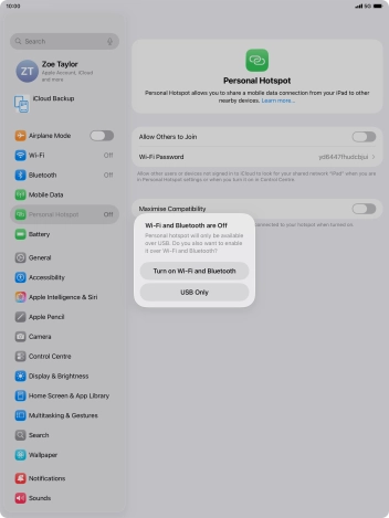 If Wi-Fi is turned off, press Turn on Wi-Fi and Bluetooth.