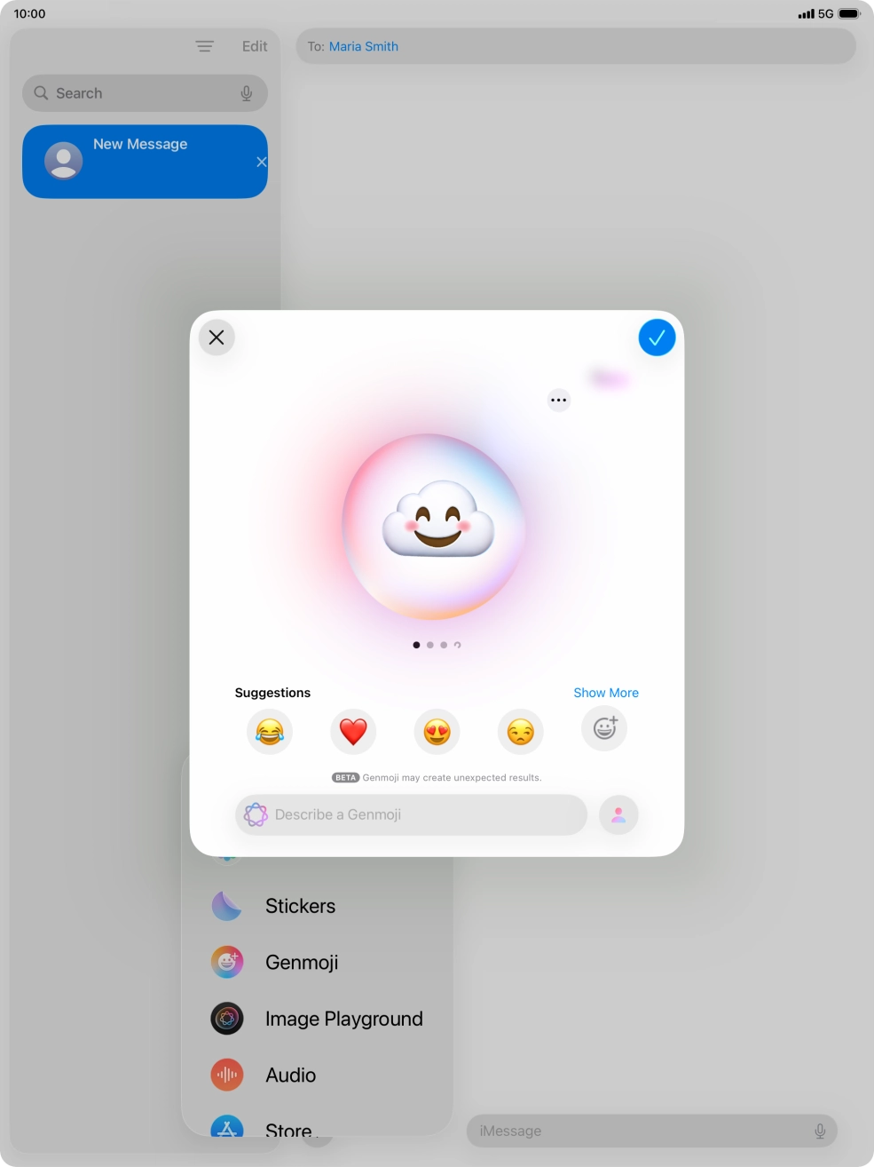 Slide your finger right or left on the screen to see the generated results.