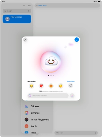 Slide your finger right or left on the screen to see the generated results.