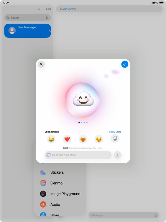 Slide your finger right or left on the screen to see the generated results.