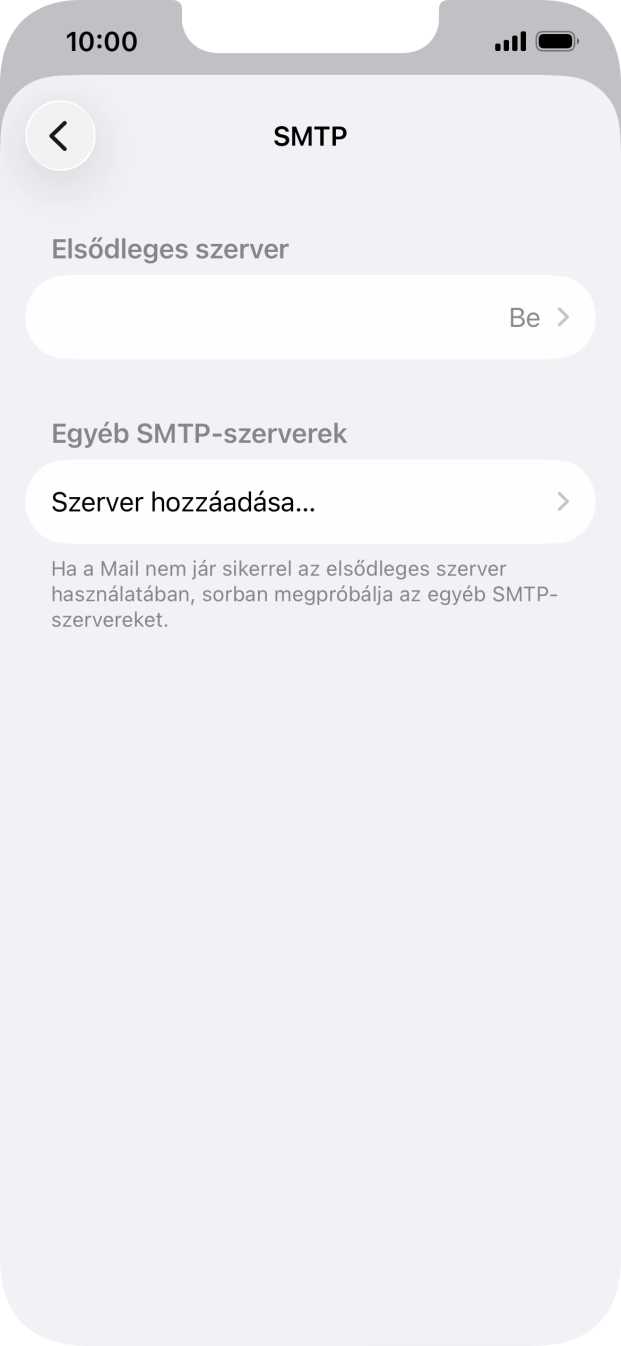 Kattints az „Elsődleges szerver” alatti mezőre.