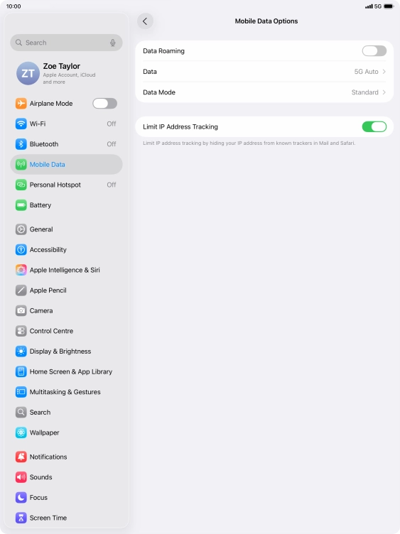 Press the indicator next to 