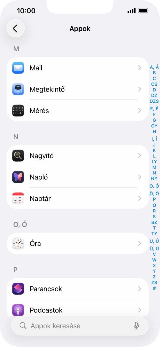 Válaszd a Mail lehetőséget.