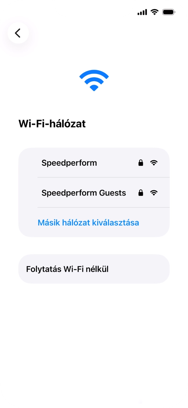 Válaszd ki a kívánt Wi-Fi hálózatot.
