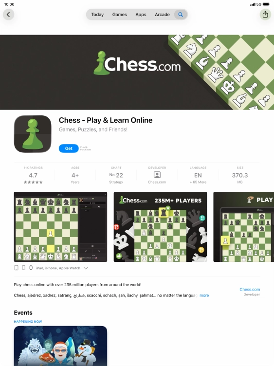 Press Get and follow the instructions on the screen to install the app.