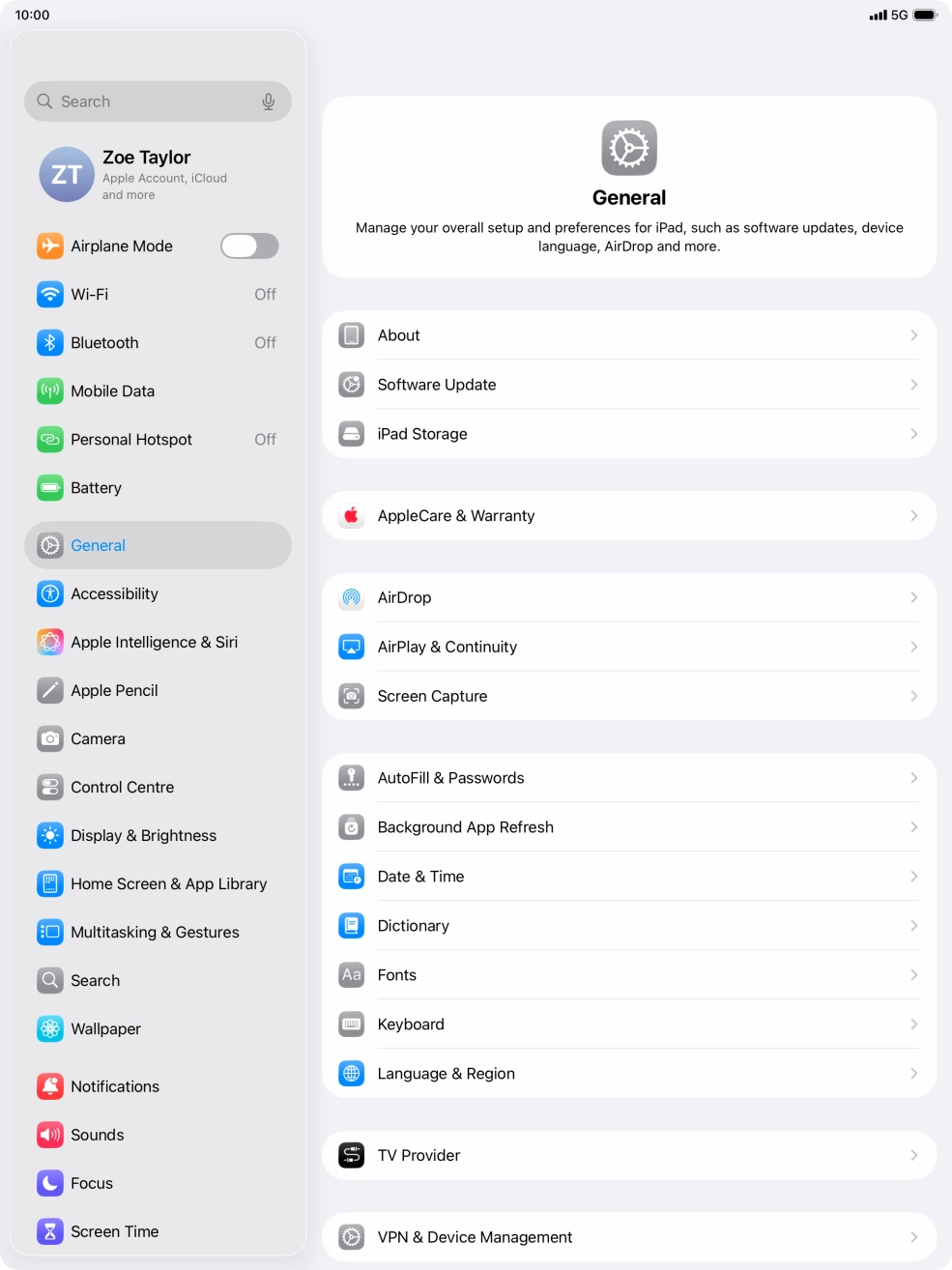 Press Software Update. If a new software version is available, it's displayed. Follow the instructions on the screen to update the tablet software.