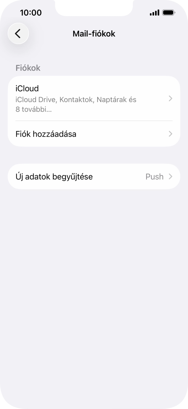Válaszd a Fiók hozzáadása lehetőséget.