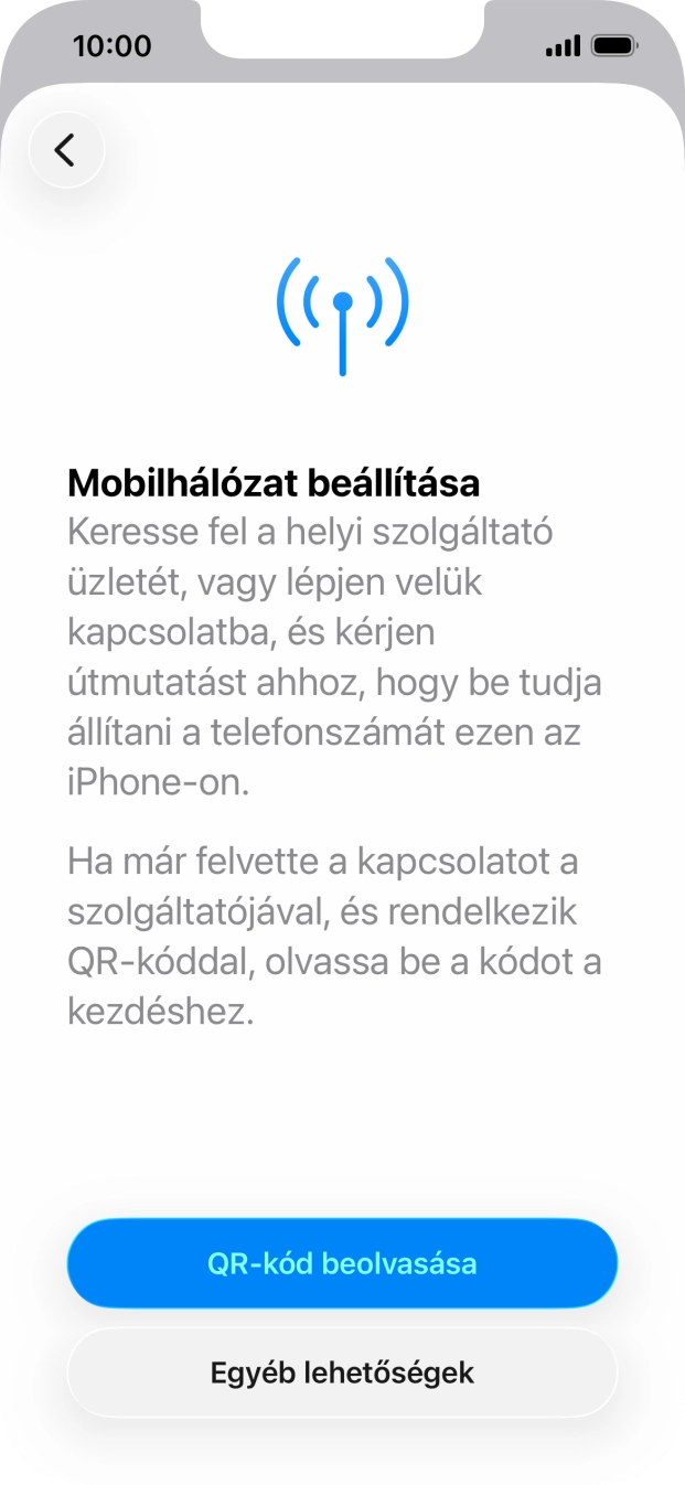 Válaszd a QR-kód beolvasása lehetőséget.