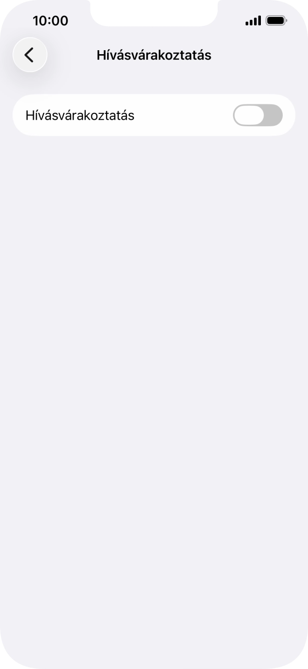 Kattints a „Hívásvárakoztatás” melletti csúszkára a funkció be- vagy kikapcsolásához. Kattints a „Hívásvárakoztatás” melletti csúszkára a funkció be- vagy kikapcsolásához.