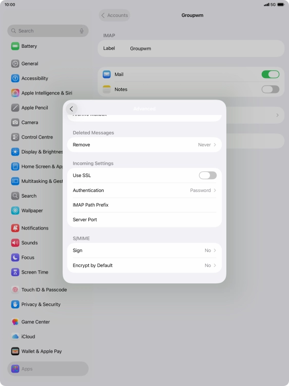 Press the indicator next to 
