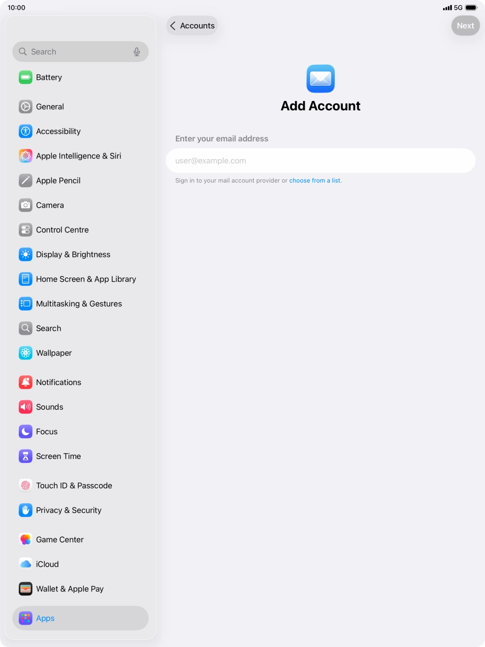 Press the field below 