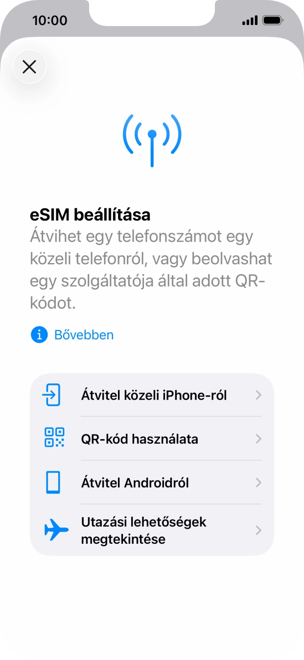 Válaszd a QR-kód használata lehetőséget.