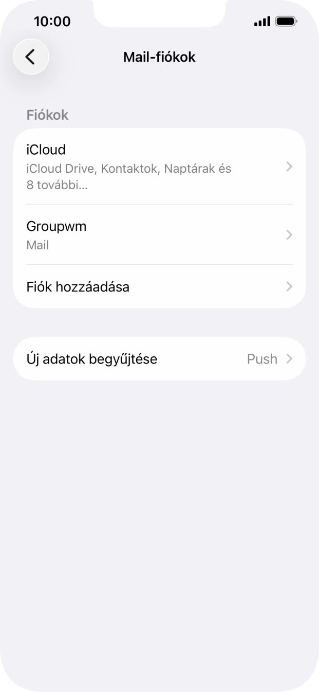 Kattints az imént létrehozott e-mail-fiók nevére.