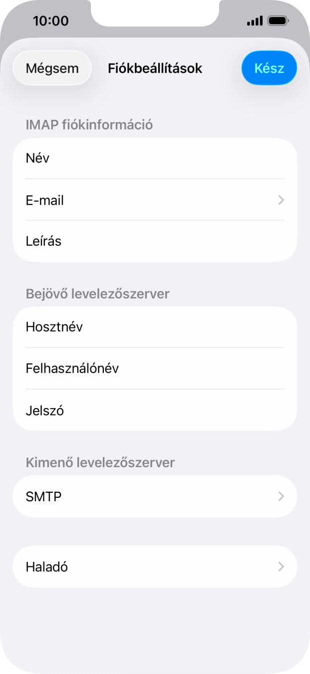 Válaszd az SMTP lehetőséget.