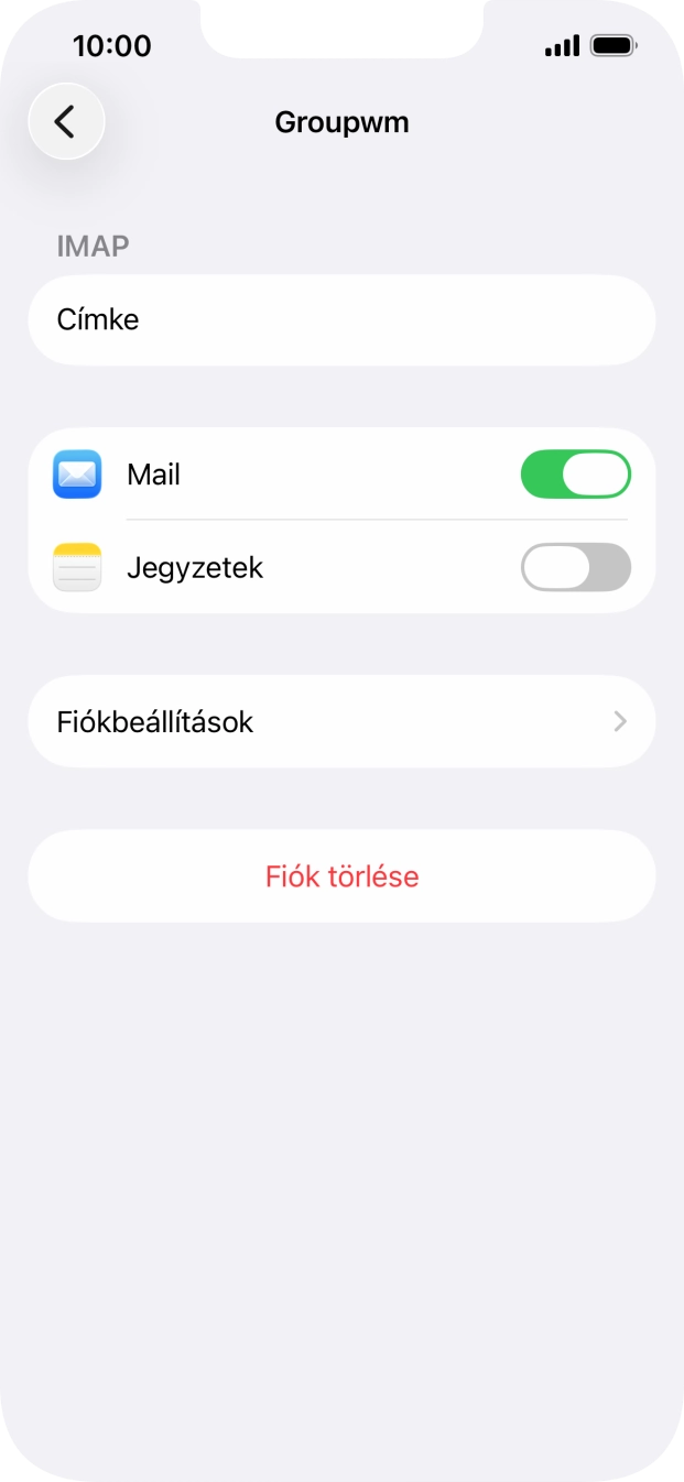 Válaszd a Fiókbeállítások lehetőséget.