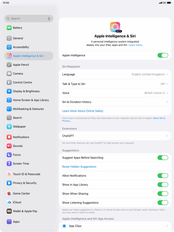 Press the indicator next to 