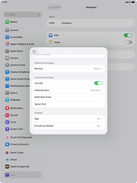 Press Authentication.