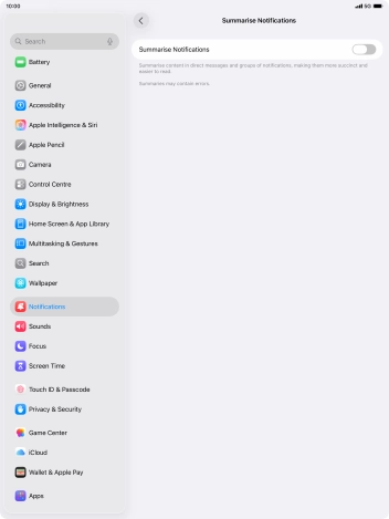 Press the indicator next to 