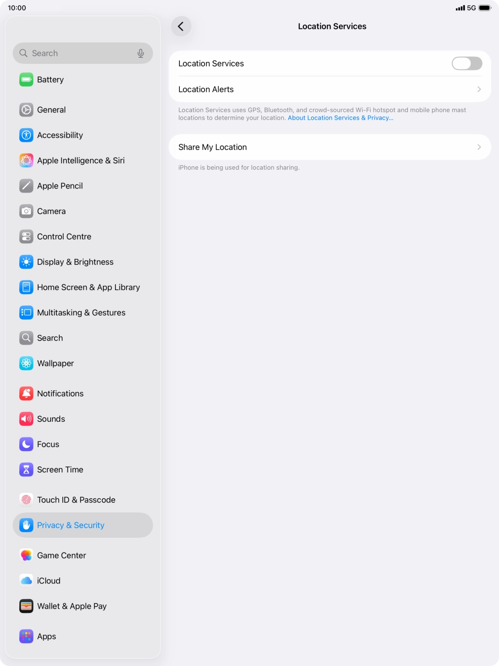 Press the indicator next to 