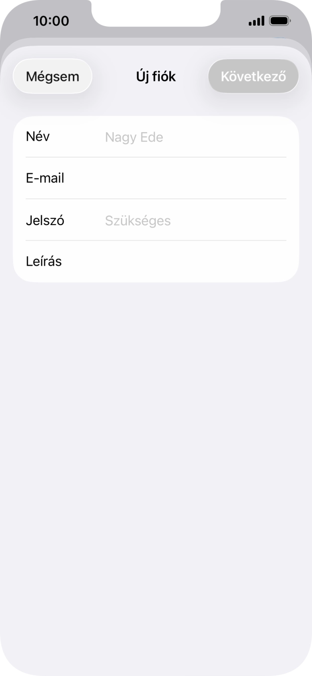 Kattints a Név mezőre, és írd be a kívánt küldőnevet.