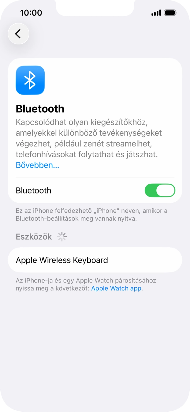 Válaszd ki a kívánt Bluetooth-eszközt, és kövesd a kijelzőn megjelenő utasításokat annak telefonodhoz történő csatlakoztatásához.