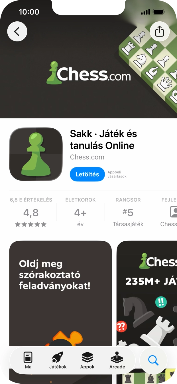 Válaszd a Letöltés lehetőséget, és kövesd a képernyőn megjelenő utasításokat az alkalmazás telepítéséhez.