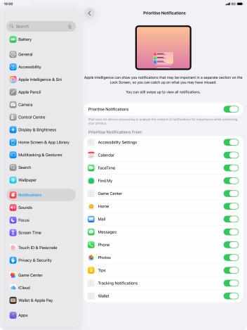 Press the indicator next to 