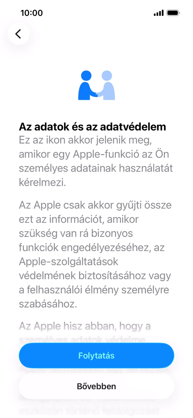 Válaszd a Folytatás lehetőséget.