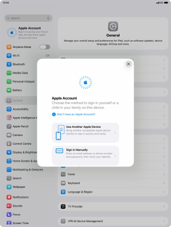 Press Sign in Manually.
