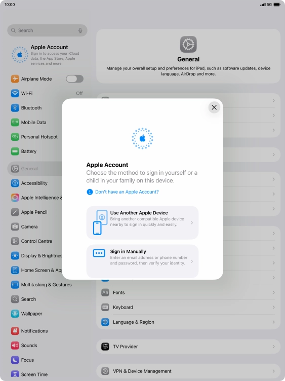 Press Sign in Manually.